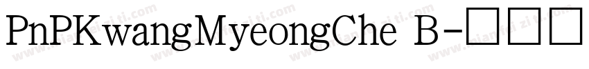 PnPKwangMyeongChe B字体转换